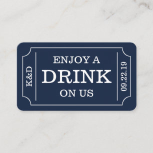 Bold Ticket Style "Enjoy A Drink On Us" Template