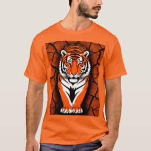 Bold Tiger on Cracked Earth Backgroun T-Shirt