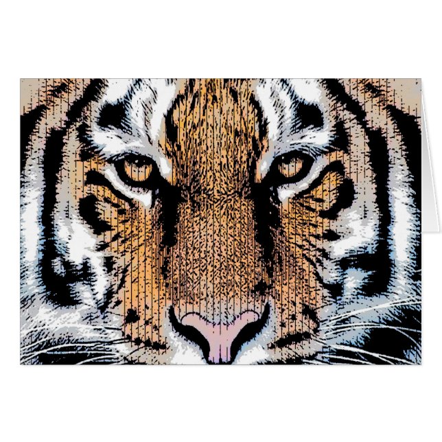 Bold Tiger Portrait Graphic Press Style (Front Horizontal)