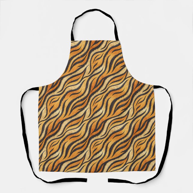Bold Tiger Stripe Pattern – Exotic Animal Print Apron (Front)