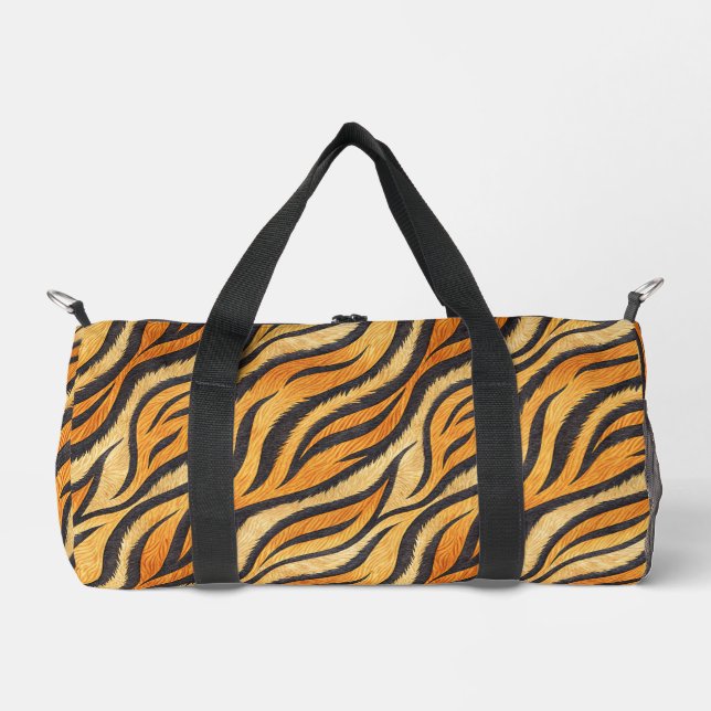 Bold Tiger Stripe Pattern – Exotic Animal Print Duffle Bag (Front)