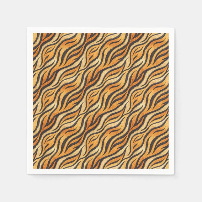 Bold Tiger Stripe Pattern – Exotic Animal Print Napkin (Front)