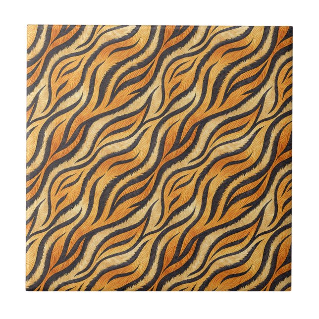Bold Tiger Stripe Pattern – Exotic Animal Print Tile (Front)