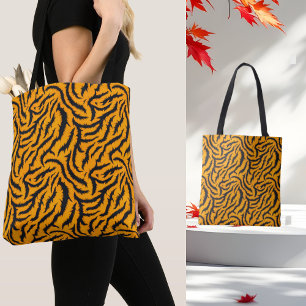 Bold Tiger Stripes Pattern in Orange and Black Tote Bag