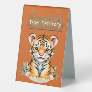 Bold Tiger Territory Table Sign – Jungle Safari Th