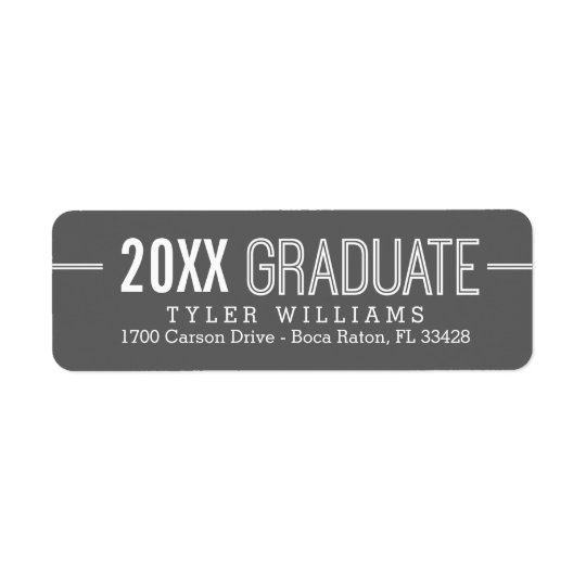 Bold Timeless Editable Colour Graduation Label Return Address Label