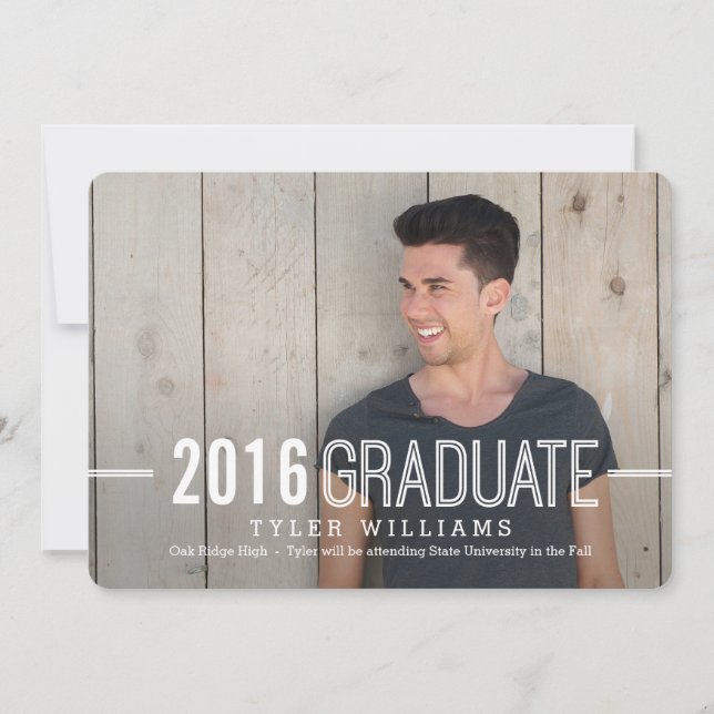 Bold Timeless Graduation Announcement Invitation (Front)