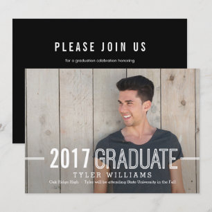 Bold Timeless Graduation Announcement Invitation