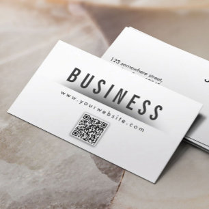 Bold Title QR Code Nail Art Business Card