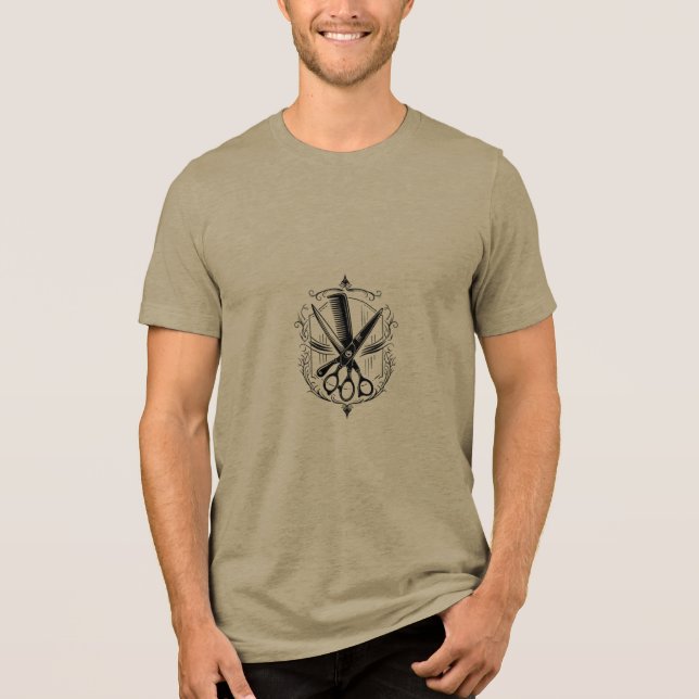 Bold Traditional Comb Design Tri-Blend Shirt (Front)