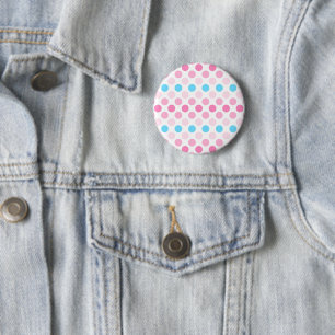 Bold Transfeminine Pride Flag Colours Polkadots 6 Cm Round Badge