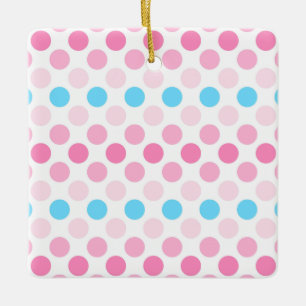 Bold Transfeminine Pride Flag Colours Polkadots Ceramic Ornament