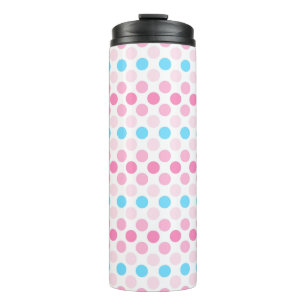 Bold Transfeminine Pride Flag Colours Polkadots Thermal Tumbler
