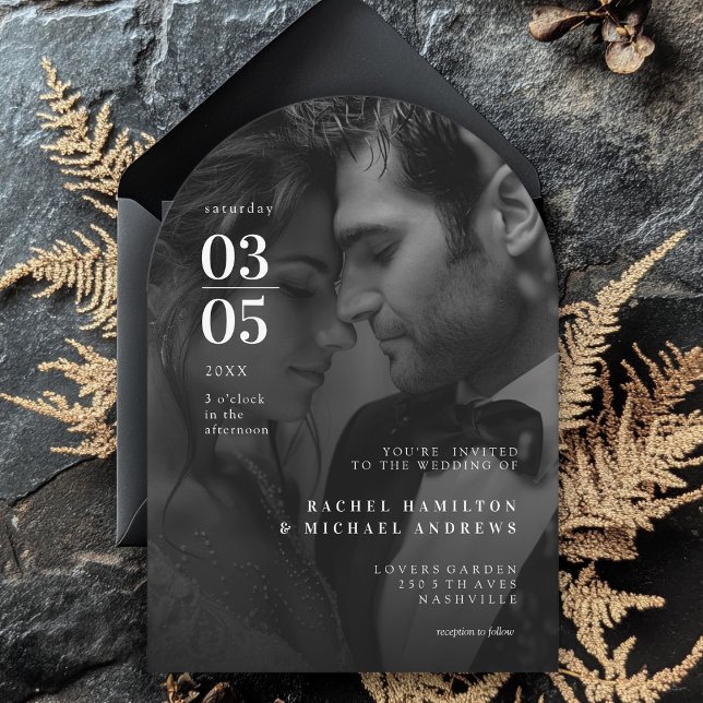 Bold, Trending, B&W-Photo, Wedding Invitation (Bold, Minimal, Trending, Photo, Wedding Invitation)