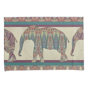 Bold Trendy Bedroom Kashmir Paisley Elephant Art Pillowcase