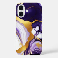 Bold Trendy purple yellow Gold faux marble
