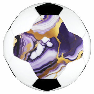Bold Trendy purple yellow Gold faux marble Football