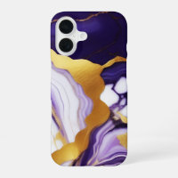 Bold Trendy purple yellow Gold faux marble