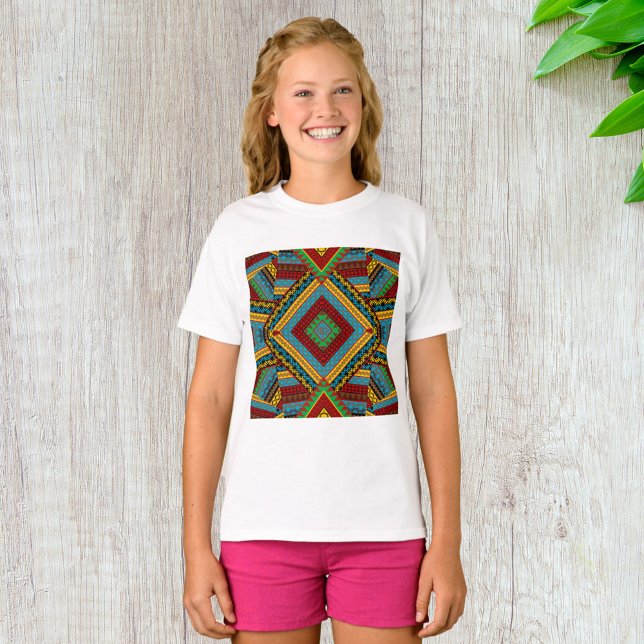 Bold Tribal Geometric Pattern Colourful Ethnic Boh T-Shirt (Creator Uploaded)