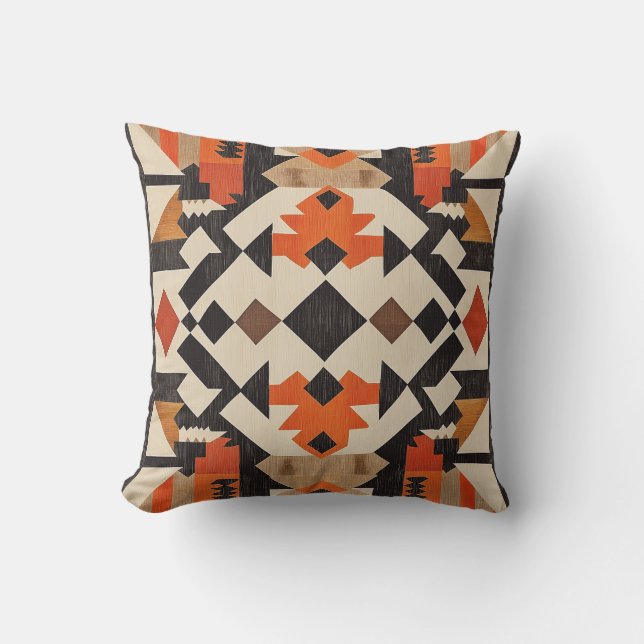 Bold Tribal Geometric Pillow (Front)