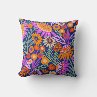Bold Tropical Flowers Cushion