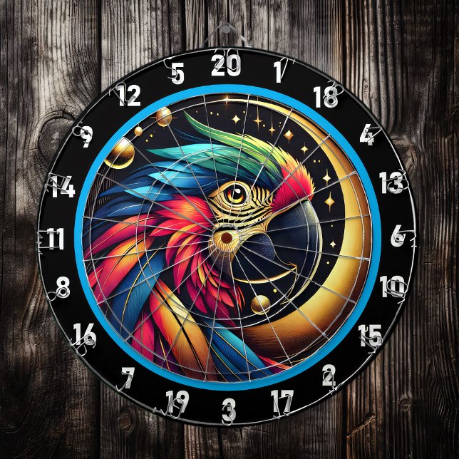 Bold Tropical Parrot Dartboard Centerpiece (Creator Uploaded)