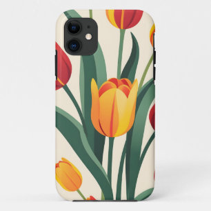 Bold Tulip Illustration iPhone 11 Case