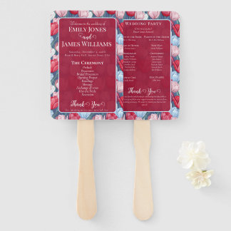Bold Tulip Inspired Barn Wedding Hand Fan