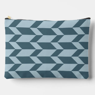 Bold Two Tone Arrow Chevron Stripe Blue Tones Accessory Pouch