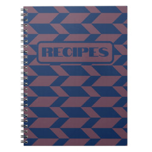 Bold Two Tone Arrow Chevron Stripe Dark Blue Pink Notebook