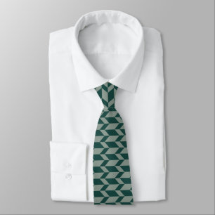 Bold Two Tone Arrow Chevron Stripe Green Tones Tie