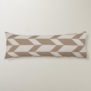 Bold Two Tone Arrow Chevron Stripe Neutral Browns Body Cushion