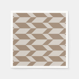 Bold Two Tone Arrow Chevron Stripe Neutral Browns Napkin