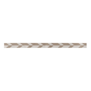 Bold Two Tone Arrow Chevron Stripe Neutral Browns Satin Ribbon