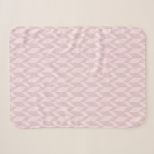 Bold Two Tone Arrow Chevron Stripe Neutral Pinks Sherpa Blanket
