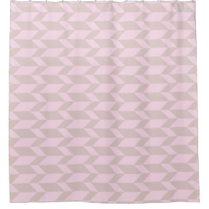 Bold Two Tone Arrow Chevron Stripe Neutral Pinks Shower Curtain
