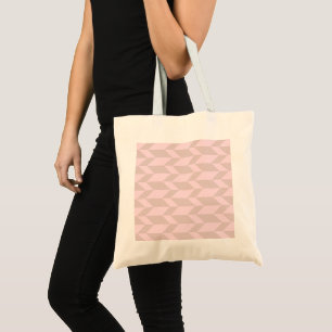Bold Two Tone Arrow Chevron Stripe Neutral Pinks Tote Bag