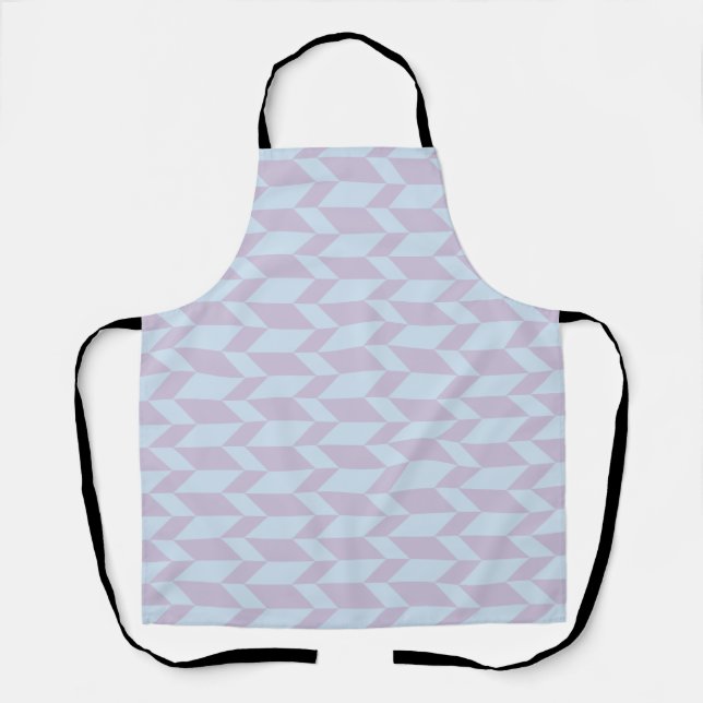Bold Two Tone Arrow Chevron Stripe Powder Pastel Apron (Front)