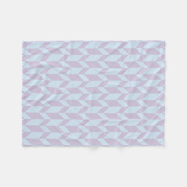 Bold Two Tone Arrow Chevron Stripe Powder Pastel Fleece Blanket (Front (Horizontal))