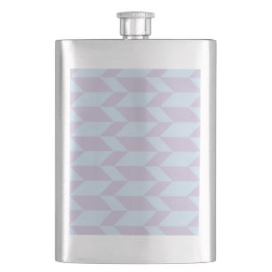 Bold Two Tone Arrow Chevron Stripe Powder Pastel Hip Flask