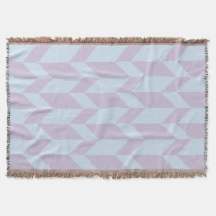 Bold Two Tone Arrow Chevron Stripe Powder Pastel Throw Blanket