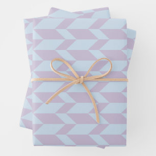 Bold Two Tone Arrow Chevron Stripe Powder Pastel Wrapping Paper Sheet