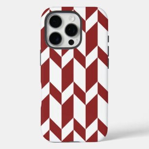 Bold Two Tone Arrow Chevron Stripe Red White iPhone 16 Pro Case