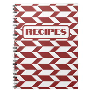 Bold Two Tone Arrow Chevron Stripe Red White Notebook