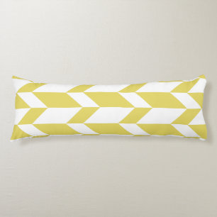 Bold Two Tone Arrow Chevron Stripe Yellow White Body Cushion