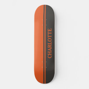 Bold Two-Tone Orange and Black Skateboard