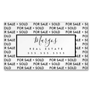 Bold Type Broker Real Estate Sold For Sale Magnetic Business Card