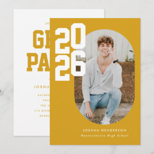 Bold Type Graduation Photo Announcement Invitation