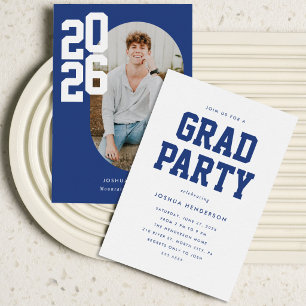 Bold Type Graduation Photo Announcement Invitation