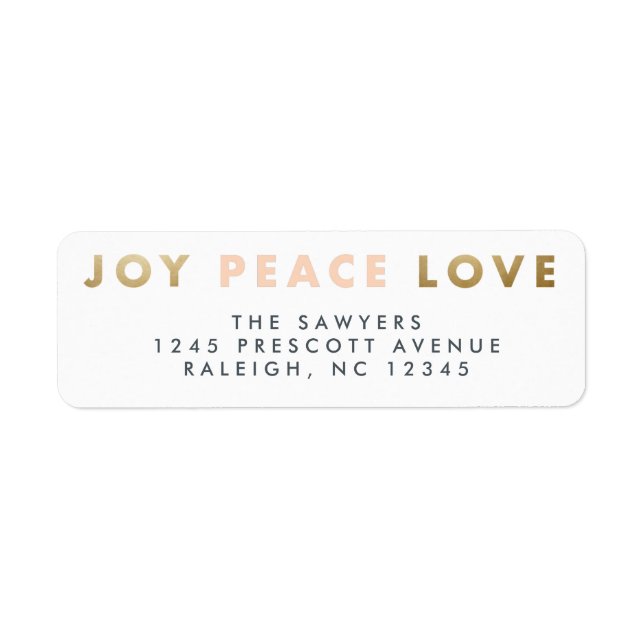 Bold type holiday address label (Front)